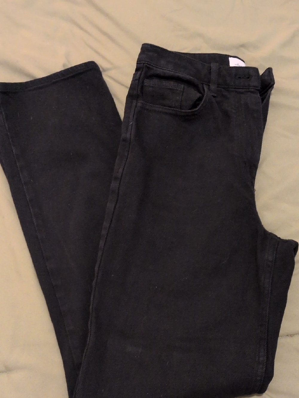 Wilfred Free Charcoal Black Denim Label Detail